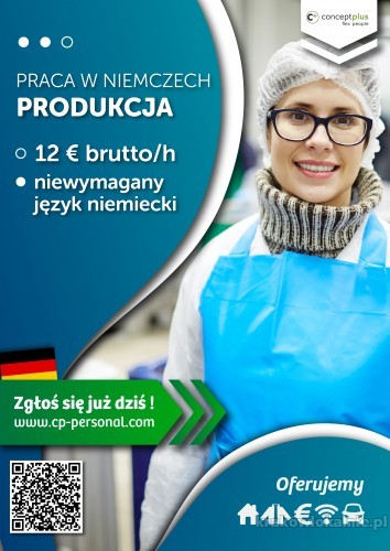 Pracownik produkcji (k/m) bez znajomości języka - do 12,50 € brutto/h!