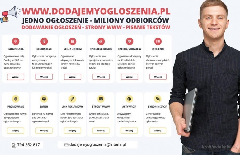 Dodawanie ogłoszeń, ogłoszenia na woj. Małopolskie, skuteczna reklama