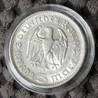 5 Reichsmark 1935 Hindenburg F Niemcy