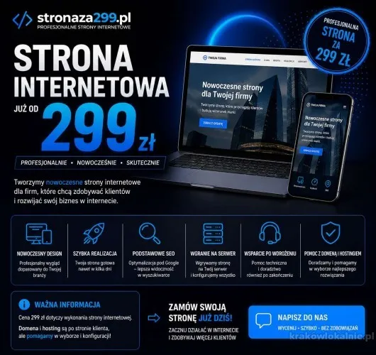 Strona WWW za 299 zł - bez ukrytych kosztów | Faktura