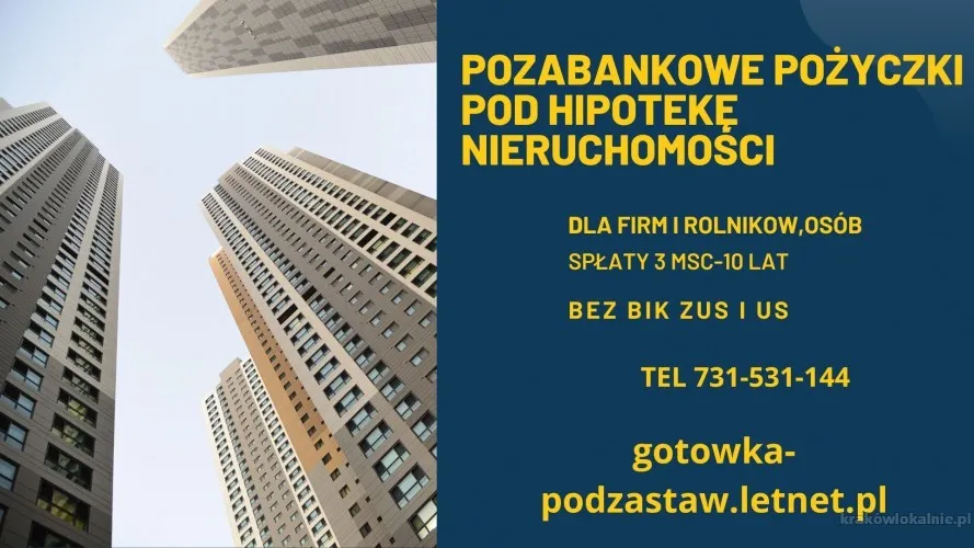 Szybka prywatna pożyczka pod zastaw noieruchomosci nawet na 100 msc