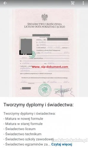 Tu kupisz średnie , mature dyplom studiów , kursów