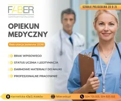 Opiekun Medyczny za darmo / Szkoła policealna Kraków