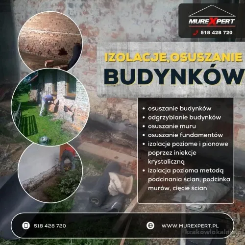 Osuszanie i iniekcja ścian i piwnic - izolacja pozioma, podcinanie muru